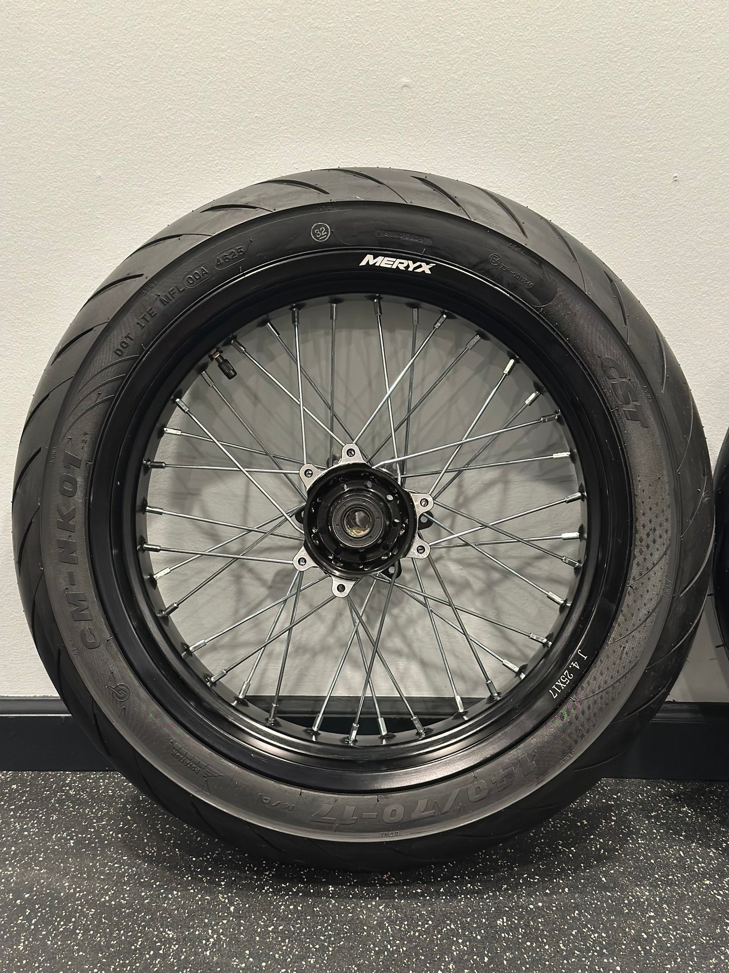 17" Wide Ultra Bee Supermoto - Silver Spokes