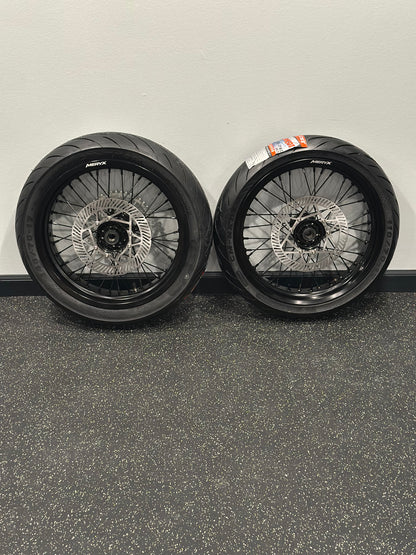Meryx Wide Black Supermotos (4.25 Rear/3.5 Front)